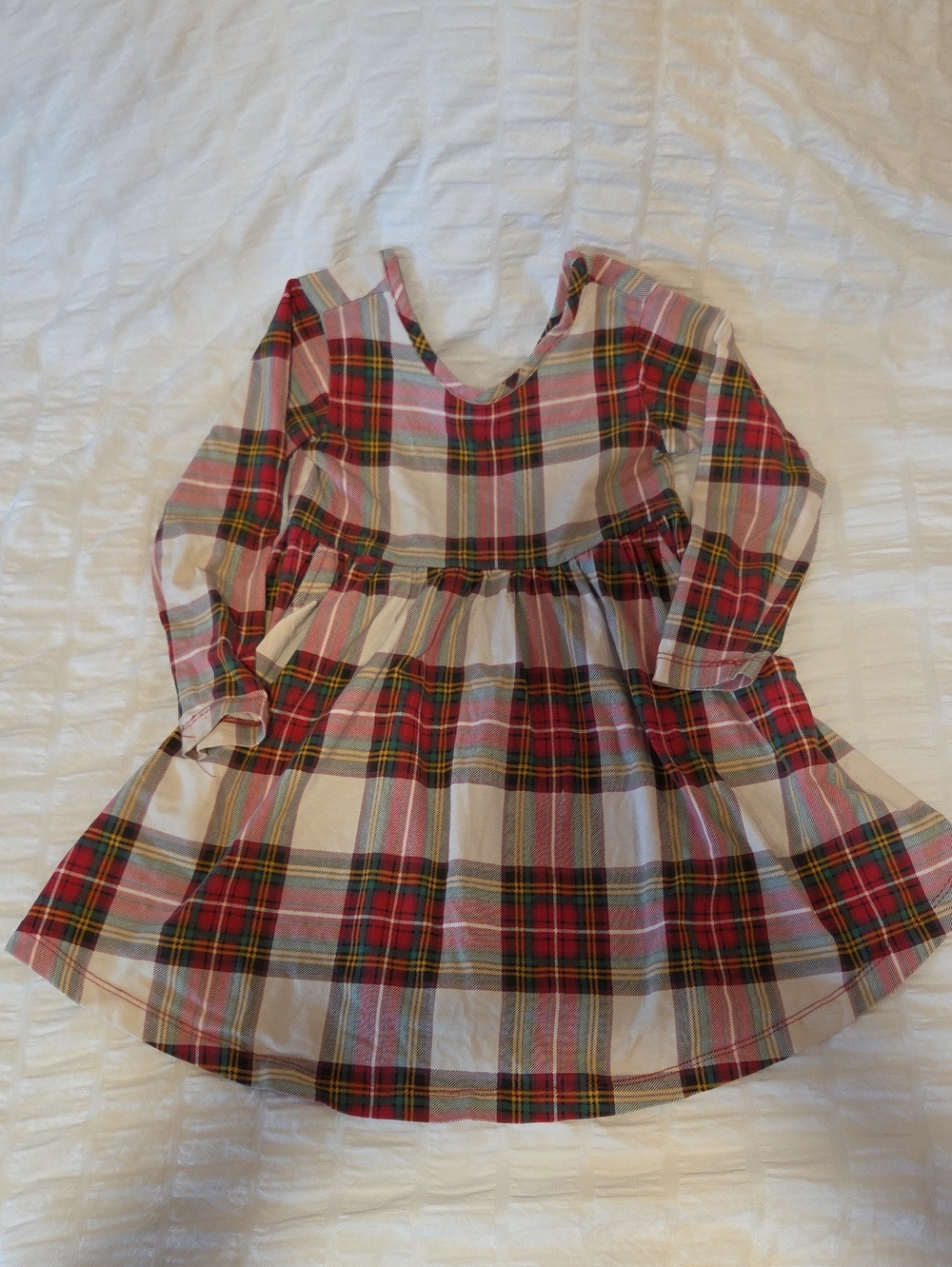 Hanna Andersson Red Plaid Long-Sleeve Twirl Dress 3T